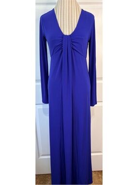 Rosie Pope Royal Blue Long Sleeve Draped Maternity Dress Medium